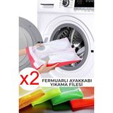 Mikasso 2 Adet Fermuarlı Ayakkabı Yıkama Filesi 40X37 Cm. Tr Çok Renkli