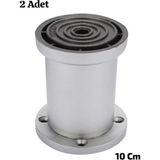 Mikasso (2 Adet) Gri Mobilya Ayağı Ayarlanabilir Dolap, Koltuk, Kanepe, Baza Ayağı,gri Ayak , 7*10 cm Gri