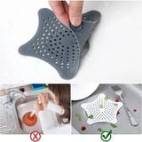Mikasso 2 Adet Gri Renk Vantuzlu Silikon Kaymaz Yıldız Lavabo Süzgeci M-114 Plastik