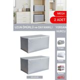 Mikasso 2 Adet Mega Boy Hurç - Antrasit Yorgan & Battaniye Hurcu 100X40X50 cm Tela 100 x 50 Gri Tr