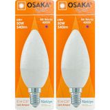Mikasso (2 Adet) Osaka 6W (50W) Günışığı (4000K) E14 Duylu (Ince Duy) LED Mum Ampul - Çok Renkli