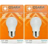 Mikasso (2 Adet) Osaka 7W (50W) Sarı Işık E27 Duylu (Kalın Duy) LED Mini Ampul