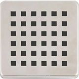 Mikasso 2 Adet Paslanmaz Çelik Kare Delikli Banyo Yer Süzgeç Izgarası Üst Kapak 9.5x9.5 cm