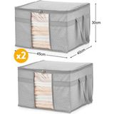 Mikasso 2 Adet - Pencereli Kazak Hurcu 45 x 40 x 30 cm - Gri Benekli Polipropilen 75 x 40 Gri Tr
