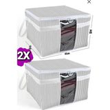 Mikasso 2 Adet - Pencereli Kazak Hurcu 45 x 40 x 30 cm Tela Gri