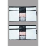 Mikasso 2 Adet - Pencereli Yastık Yorgan Hurcu 75 x 40 x 40 cm Polipropilen 75 x 40 Beyaz