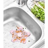 Mikasso 2 Adet Vantuzlu Silikon Kaymaz Yıldız Lavabo ve Küvet Süzgeci ( Pempe Renk) M-114 Plastik