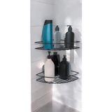 Mikasso 2 Adet Yapışkanlı Banyo Köşeliği Süper Sticker Yapışkanlı Metal Siyah - Çok Renkli