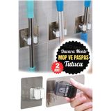 Mikasso 2 Adet Yapışkanlı Çok Amaçlı Kancalar Duvara Monte Paspas Organizer Tutucu Mutfak Banyo Aksesuar Bey