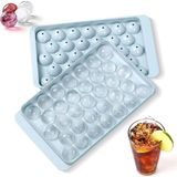 Mikasso 2 Adet Yuvarlak Buz Küpü Yapma Tepsisi Buz Kalıbı 33 Bölmeli Küre Top Buz Kalıbı 20X12 cm Plastik Ma