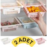 Mikasso 2 Li Buzdolabı Raf Düzenleyici Organizer Ayarlanabilir Çok Amaçlı Organizer Sepet - Yeşil Plastik Tr