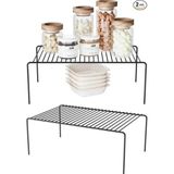 Mikasso 2 Li Dolap Içi Düzenleyici Organizer Tezgah Banyo Tabak Bardak Mutfak Banyo Düzenleme Metal 30 x 30