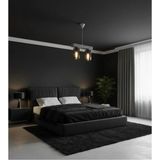 Mikasso 2 Li Füme Camlı Gri Kromlu Modern Avize Krom 2 E27 Siyah Salon / Oturma Odası - Çok Renkli
