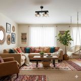 Mikasso 2 Li Füme Dalgalı Camlı Siyah Kromlu Modern Avize Krom 2 E27 Siyah Salon / Oturma Odası - Çok Renkli