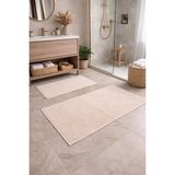 Mikasso 2 Li Havlu Banyo Paspası 60X100-50X70 %100 Pamuk Bej - Çok Renkli
