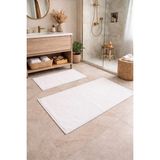 Mikasso 2 Li Havlu Banyo Paspası 60X100-50X70 %100 Pamuk Beyaz - Çok Renkli