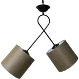 Mikasso 2 Li Siyah Metal Avize Oturma Odası Mutfak Salon Avizesi Metal 2 E27 Siyah Salon / Oturma Odası - Çok Renkli
