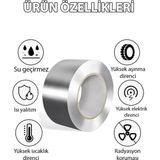 Mikasso 20 Metre Alüminyum Yanmaz Folyo Bant Tamir Soba Boru Bandı Folyo Bant Su Sızdırmaz (20 metre 40MM)
