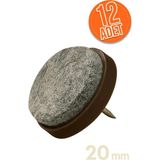 Mikasso 20 mm Keçeli Poligrit Zemin Koruyucu Sandalye ve Masa Ayağı Için Sessiz Mobilya Pabucu (12 Adet) Kah