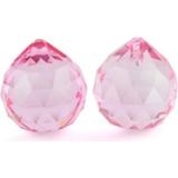 Mikasso 20 mm Pembe Top Avize Taşı 5 Adet Kristal Taş 1 E27 Pembe Salon / Oturma Odası - Çok Renkli