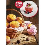 Mikasso 200 Adet Renkli Muffin Cupcake Kalıpları Kek Kapsülü Cupcake Muffin Kağıdı Silikon Çok Renkli