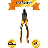 Mikasso 200 mm Kombine Pense 8'' Turuncu Izoleli