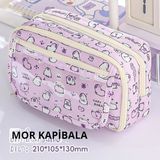 Mikasso 2024 Yeni Kızlar Kalem Kutusu Kapibala ve Loopy(Oyuncak Bebek+5 Det Stickers+2 Klip) Tekstil Mor - Çok Renkli