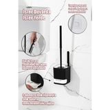 Mikasso 2038 Su Akıtmayan Yapışkanlı Banyo Lavabo Wc Temizleme Fırçası- 2li Tuvalet Fırçası-Siyah-Beyaz Plas - Çok Renkli