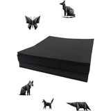 Mikasso 20CM Origami Kağıdı, 50 Adet 20 x 20 cm Siyah Renk Origami Seti - 50 Adetli Origami Pak - Çok Renkli