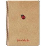 Mikasso 20X28 cm 100 Sayfa Çizgisiz Telli Defter Kraft Kapak 70 gr Krem Rengi Kağıt Karton Spiralli Çizgisiz - Çok Renkli