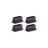 Mikasso 20x40 Mm Plastik Dikdörtgen Içe Geçme Profil Tapası (kutu) (4 Adet) Gri