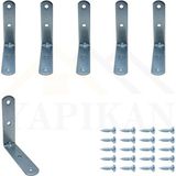 Mikasso 20X80X80MM - 5 Ad. Orta Yük L Demir Gönye Köşebent - Mobilya Dolap Köşe Bağlantı Sabitleme Aparatı B