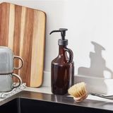Mikasso 21 cm Kahverengi Cam Sıvı Sabunluk 380 ml Cam Kahverengi - Çok Renkli