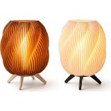 Mikasso 21,5 cm Modern Dekoratif Masa Lambası | Spiral Tasarım Abajur | Sert Plastik Gövde | Gece Lambası | - Çok Renkli
