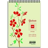 Mikasso 21X29.7CM Üstten Spiralli A4 Bloknot 80GR.50 Sayfa Kareli Yapışkanlı Not Kağıdı - Çok Renkli