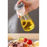 Mikasso 220 ml Sprey Püskürtmeli Cam Yağdanlık Zeytinyağı Limon Sirke Püskürtmeli Yağdanlık Beyaz