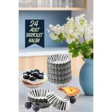 Mikasso 24 Adet Paslanmaz Metal Yapışmaz Cupcake, Muffin, Tartolet Kurabiye Kek Kalıbı Metal Gri