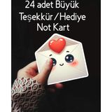 Mikasso 24AD Büyükboy Sevimli Zarf Kalp Hediye Not Kartı Teşekkür Not Kartı Sevgiliye Not Çiçek Not Kartları - Çok Renkli