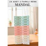 Mikasso 24'lü Premium Plastik Yaysız Mandal, Kırılmaz Mandal, Çamaşır Mandalı, Yaysız Mandal, Poşet Klipsi 5