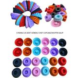 Mikasso 24'lü Yıkanabilir Yanmaz Mini Chef Göbekli Muffin Pişirme Kalıbı, Silikon Kek, Cupcake, HAMUR7X3,5CM