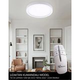 Mikasso 24W Büyük Boy Metal Kasa Tavana Sıfır LED Panel Armatür Avize Uzaktan Kumandalı Model Beyaz Işık Met - Çok Renkli