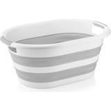 Mikasso 25 Litre Katlanır Sele Çamaşır Sepeti Yer Kaplamaz Plastik Beyaz 60 x 160 Tr