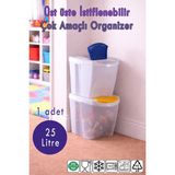 Mikasso 25 Lt Oyuncak Dolabı Kutusu Saklama Box Patates Soğan Banyo Mutfak Sebzelik Organizer Düzenleme Plas - Çok Renkli