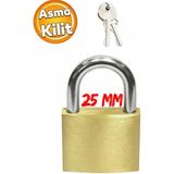 Mikasso 25 mm Sarı Asma Kilit | 2 Anahtarlı Mini Kutu, Kapı ve Sandık Kilidi