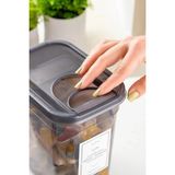 Mikasso 2'li 3.2 Litre Su Sızdırmaz Deterjan Saklama Kutusu Seti - Etiketli, Sıvı/toz/tablet Plastik Gri