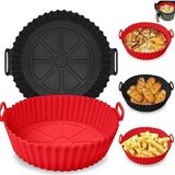 Mikasso 2'li Airfryer Silikon Pişirme Kabı 20 cm Silikon Siyah