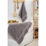 Mikasso 2'li Banyo Havlu Seti Gri Pamuk Polyester Banyo Havlusu Setli Ürün Gri - Çok Renkli