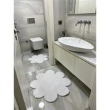 Mikasso 2'li Banyo Paspas Halısı Peluş Halı Klozet Takımı 60X60(PAPATYA) ve 80X80(PAPATYA) Polipropilen Beya - Çok Renkli