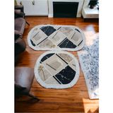 Mikasso 2li Banyo Paspas Takımı Saçaklı Moden 60X100+50X60 Polyester Ince (6 mm Altı) Kahverengi - Çok Renkli