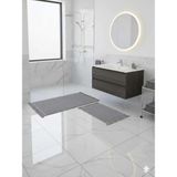 Mikasso 2li Banyo Paspası 60X100CM+50X60CM Kare Ponpon Saçaklı Pelüş Kaymaz Halı 12ML Hav Yüksekliğ 2cm Kal - Çok Renkli